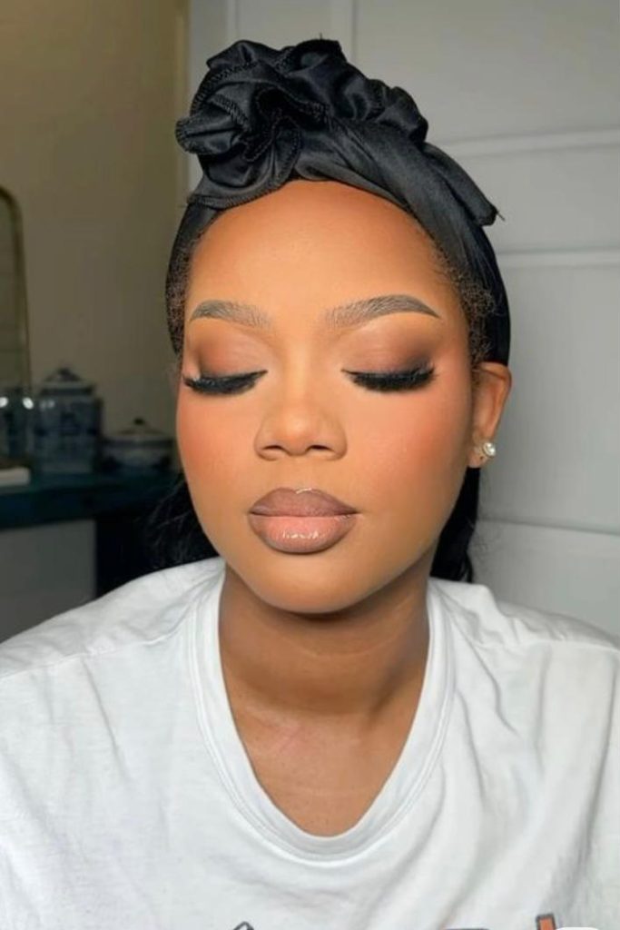 Soft glam makeup in Ikeja