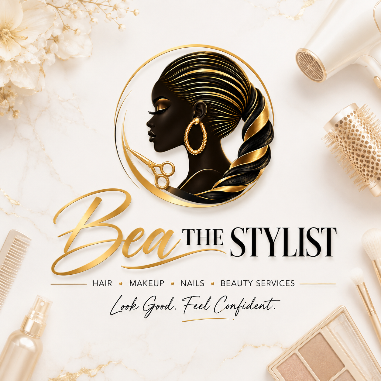 bea the stylist beauty salon in ikeja logo